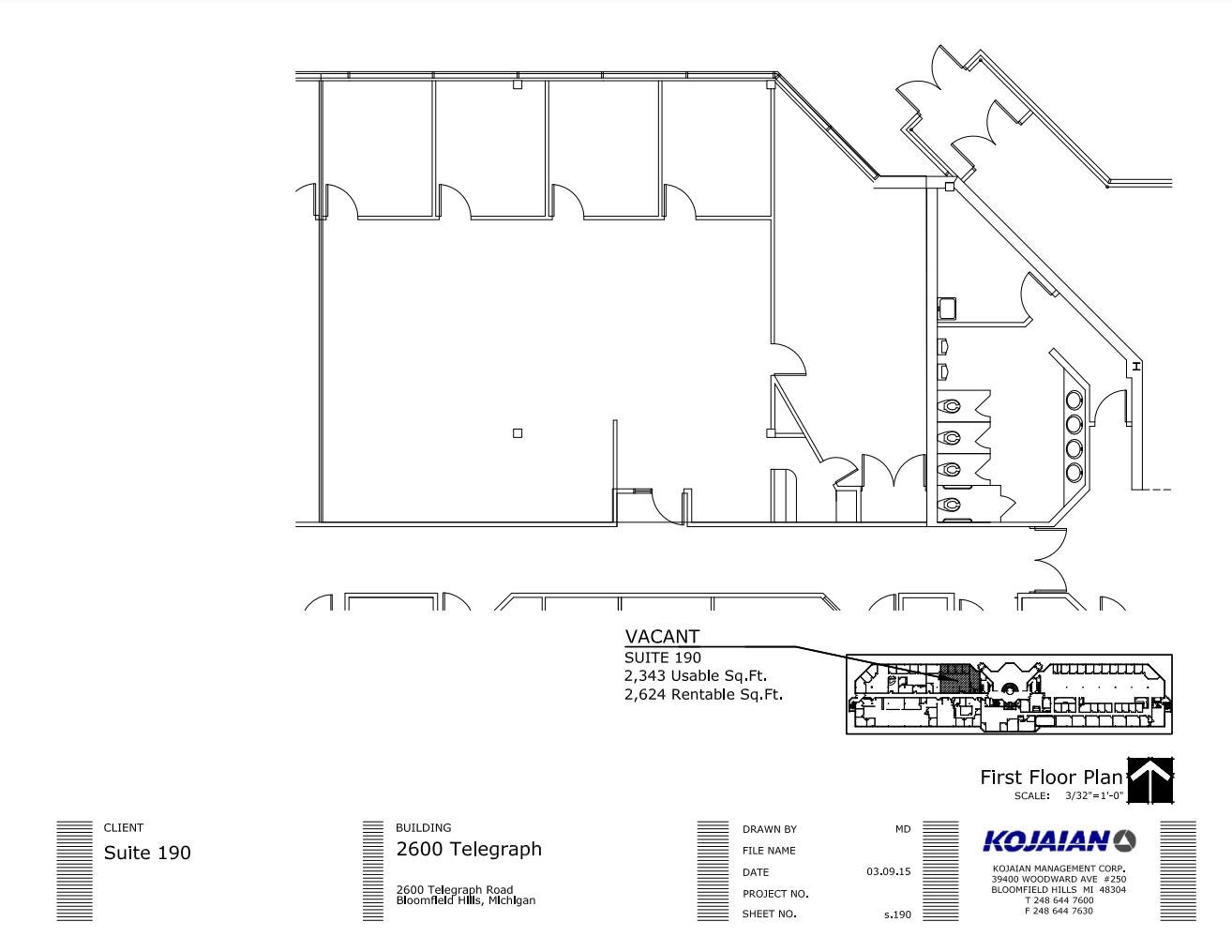2600 S Telegraph Rd, Bloomfield Hills, MI à louer Plan d’étage– Image 1 sur 4