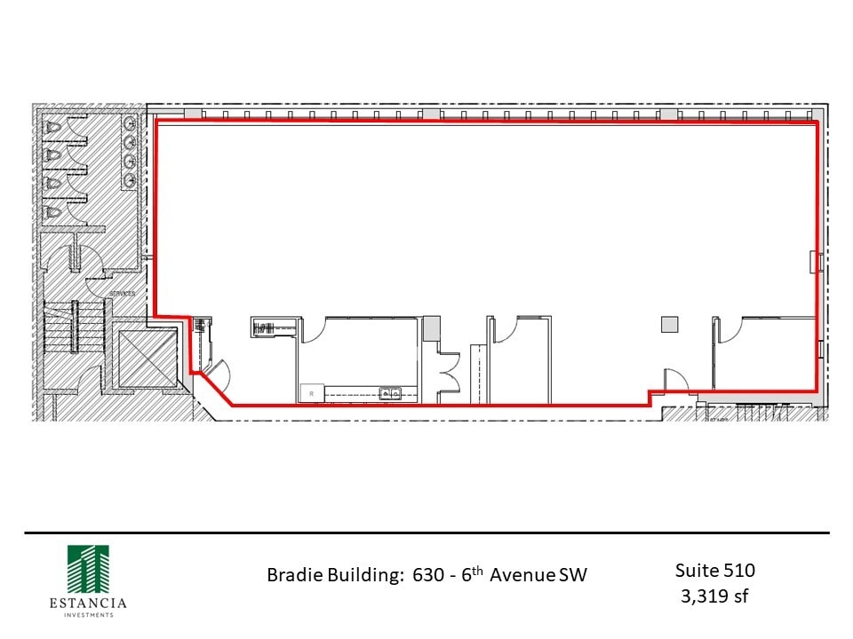 630 6th Ave SW, Calgary, AB à louer Plan d’étage– Image 1 sur 5