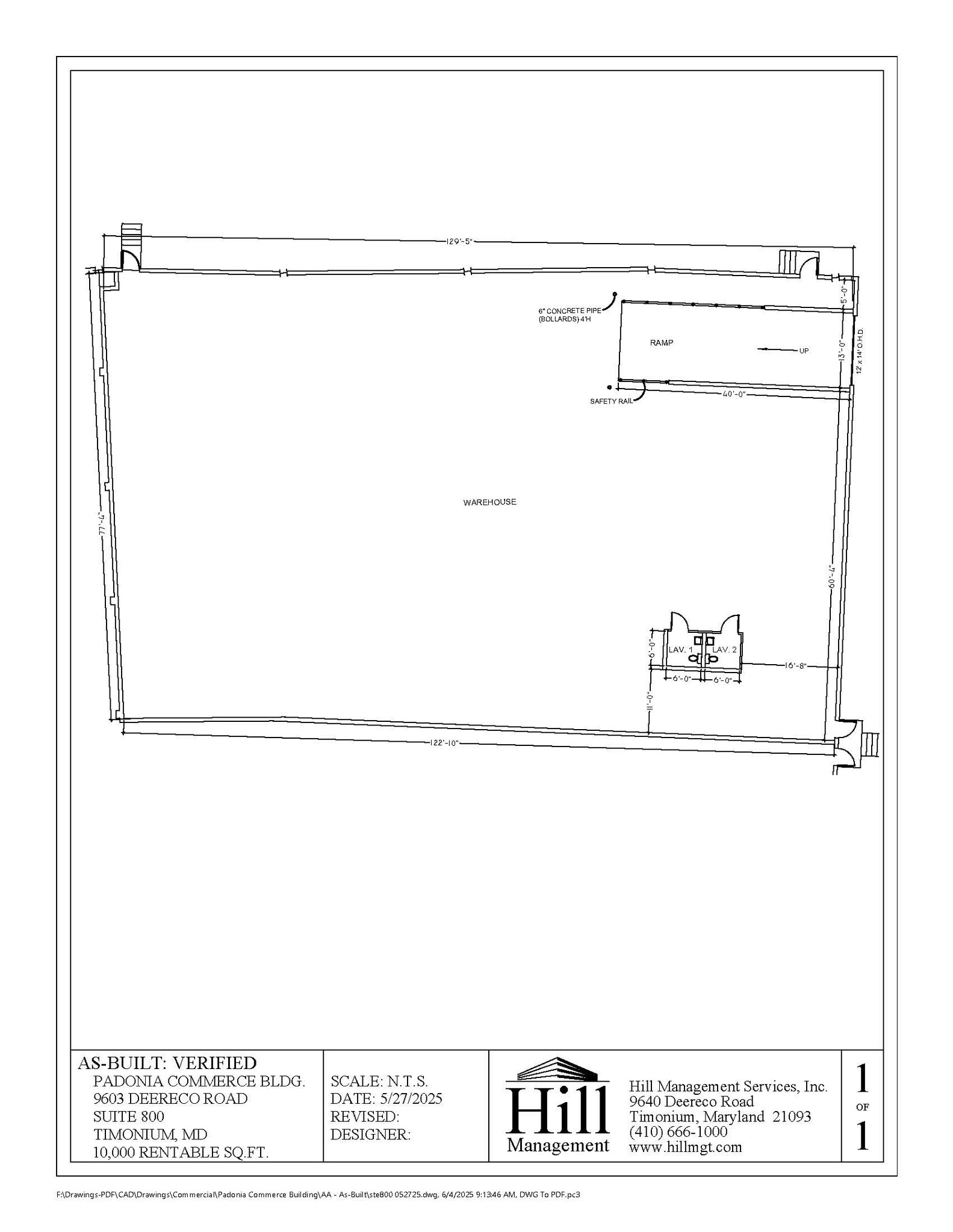 9603 Deereco Rd, Timonium, MD à louer Plan d’étage– Image 1 sur 1