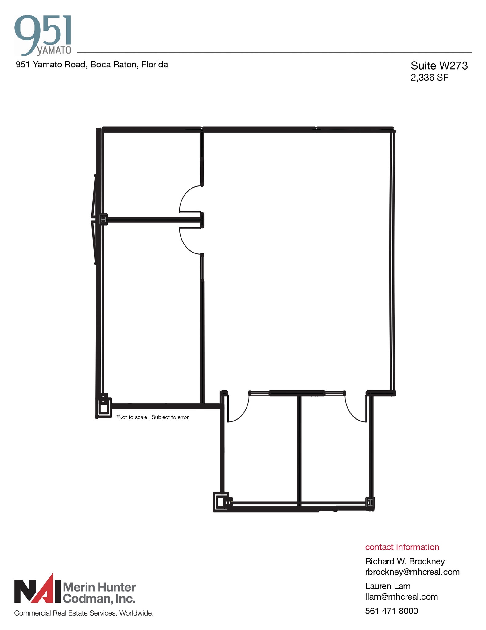 951 Yamato Rd, Boca Raton, FL à louer Plan d’étage– Image 1 sur 2