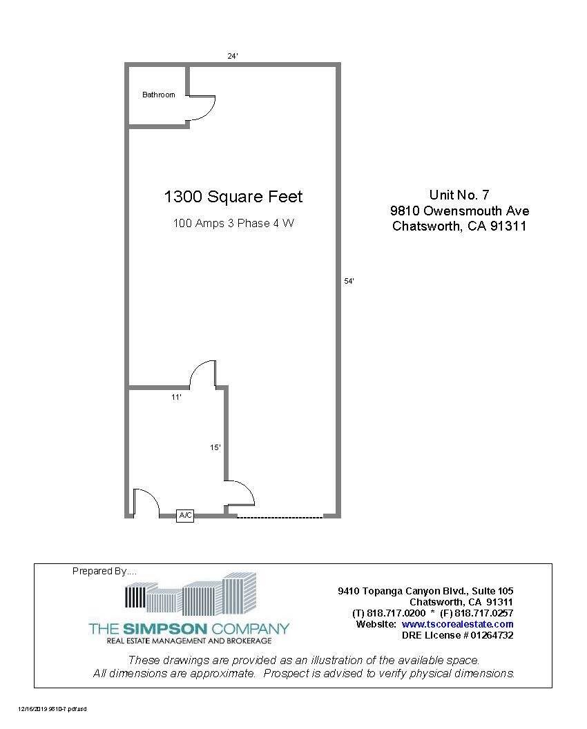 9810-9820 Owensmouth Ave, Chatsworth, CA à louer Plan d’étage– Image 1 sur 1