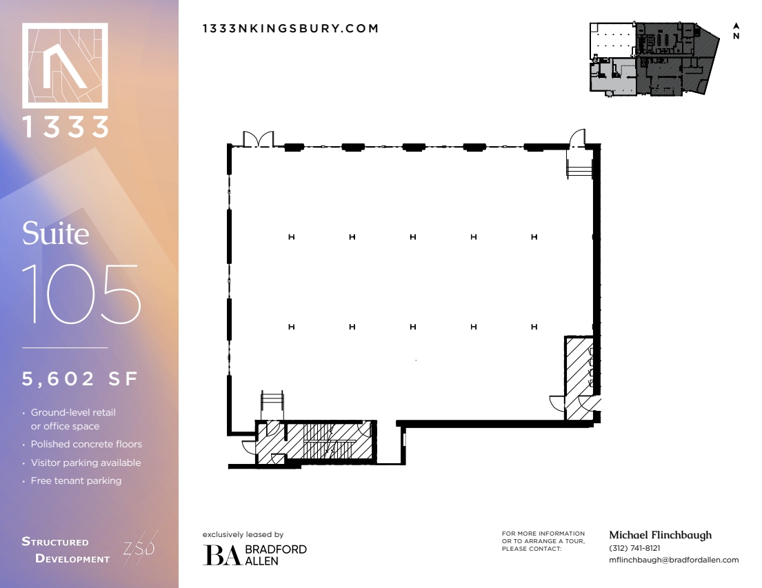 1333 N Kingsbury St, Chicago, IL à louer Plan d’étage– Image 1 sur 4
