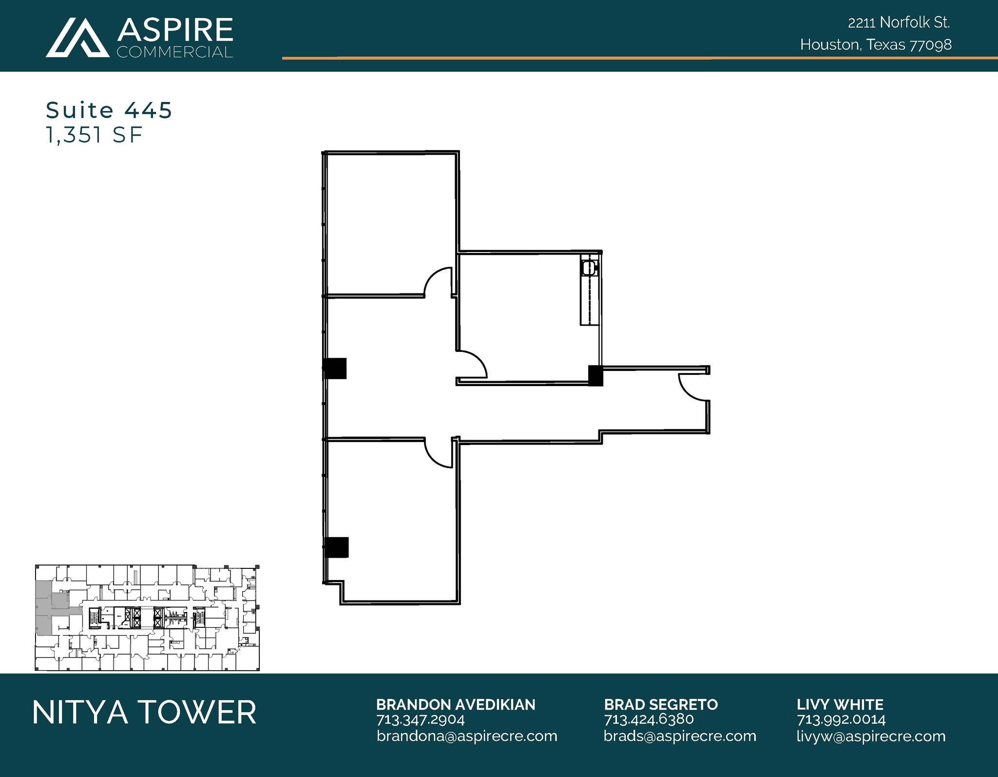 2211 Norfolk St, Houston, TX à louer Plan d’étage– Image 1 sur 1