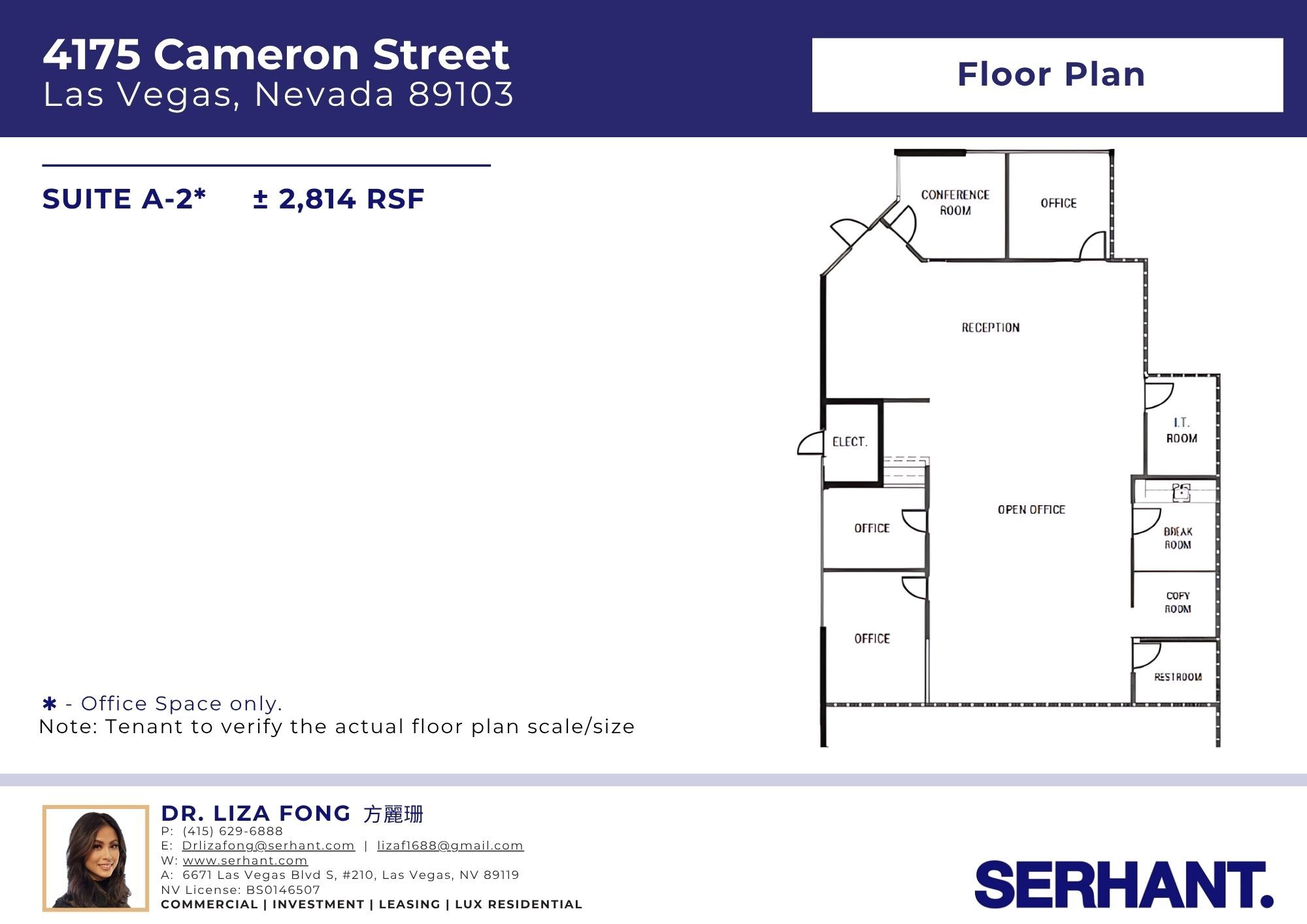 4175 Cameron St, Las Vegas, NV à louer Plan d’étage– Image 1 sur 2