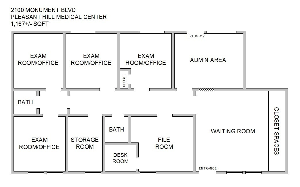 2100 Monument Blvd, Pleasant Hill, CA à louer Plan d’étage– Image 1 sur 11