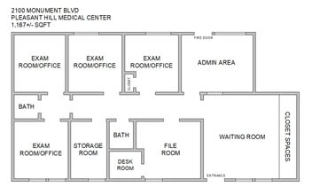 2100 Monument Blvd, Pleasant Hill, CA à louer Plan d’étage– Image 1 sur 11