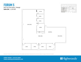 8537 Six Forks Rd, Raleigh, NC à louer Plan d’étage– Image 2 sur 2