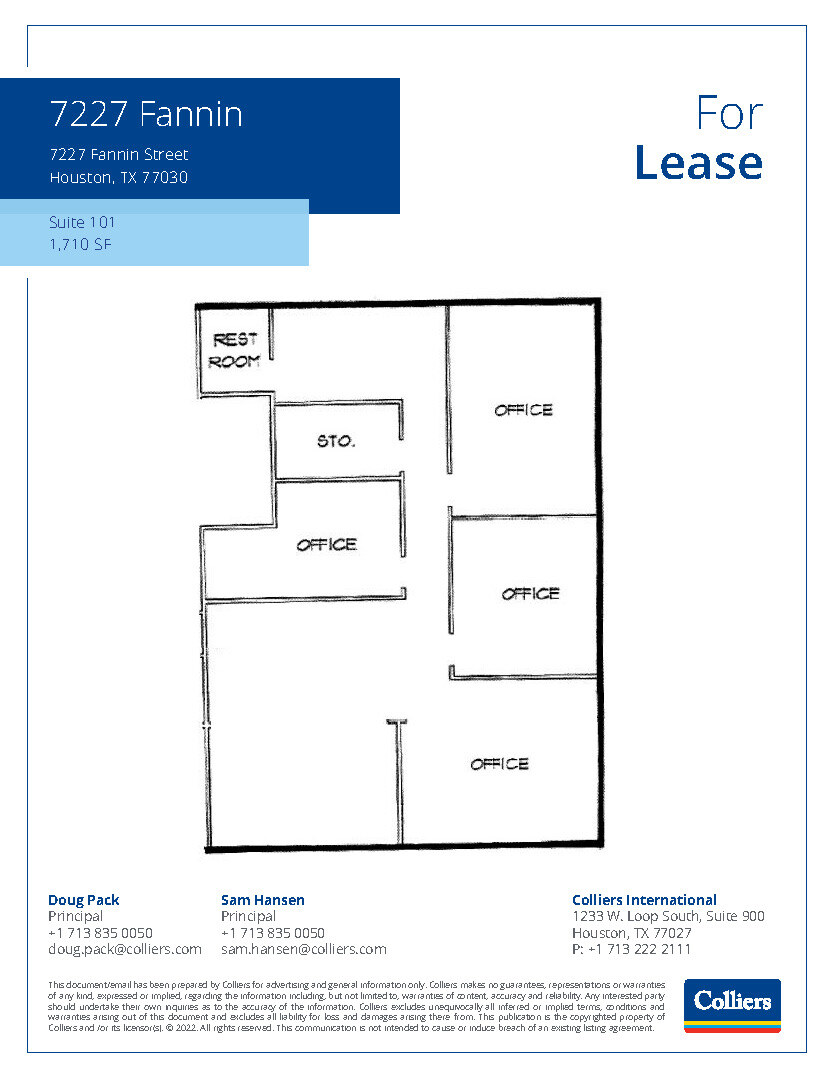 7227 Fannin St, Houston, TX à louer Plan d’étage– Image 1 sur 1