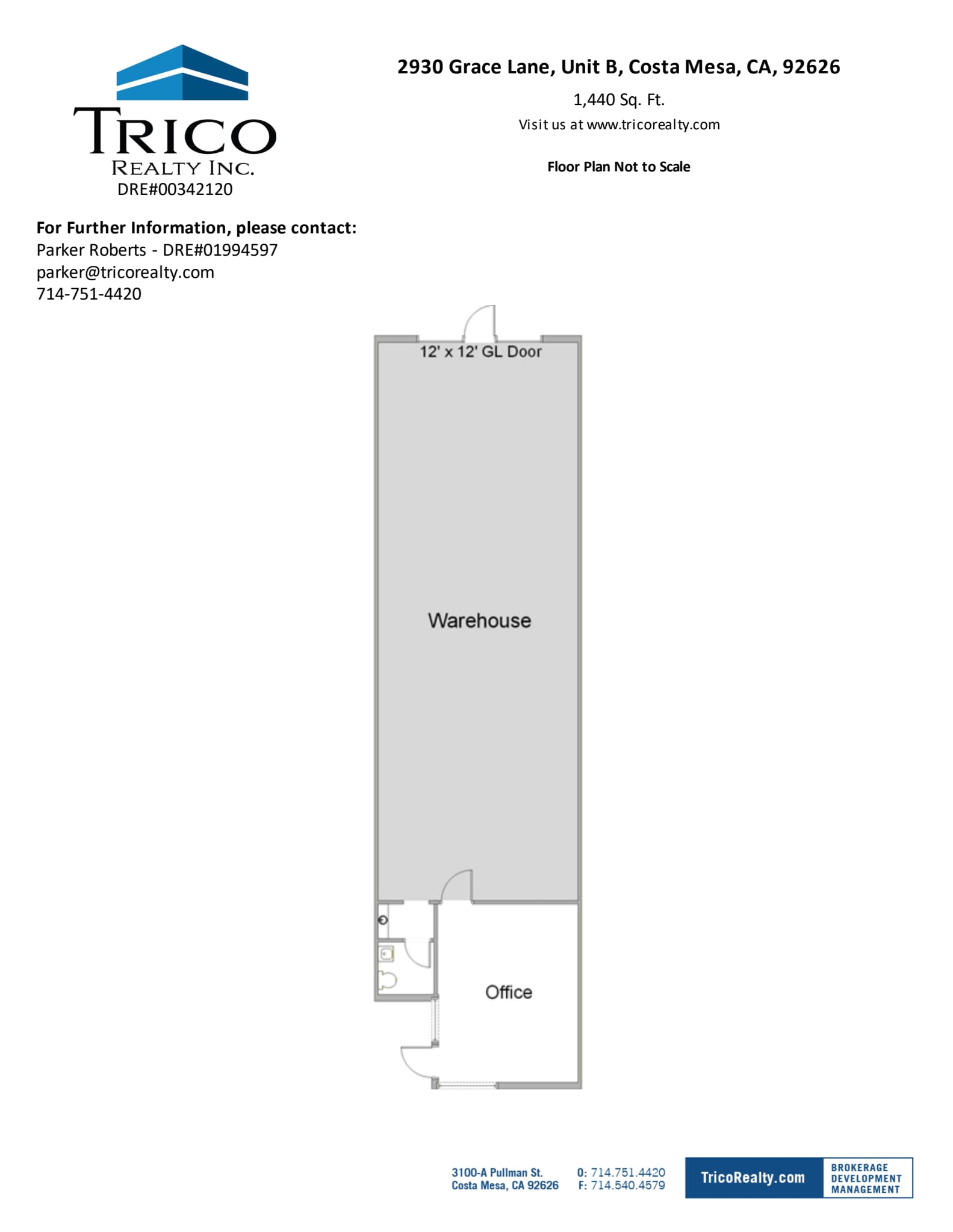 2930-2941 Grace Ln, Costa Mesa, CA à louer Plan d’étage– Image 1 sur 1