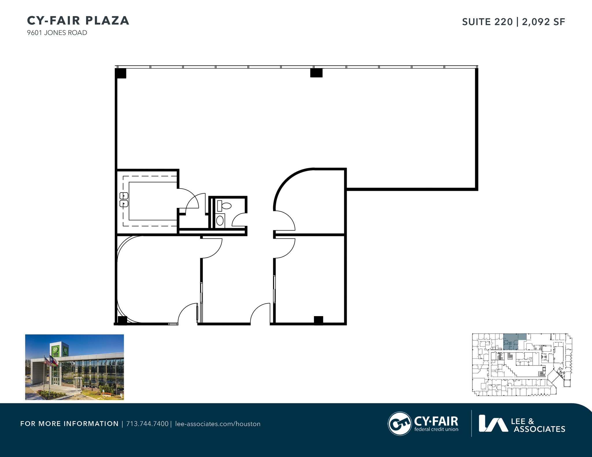 9601 Jones Rd, Houston, TX à louer Plan d’étage– Image 1 sur 2