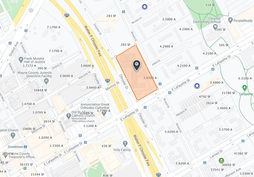 951 E Lafayette St, Detroit, MI à vendre - Plan cadastral – Image 2 sur 2