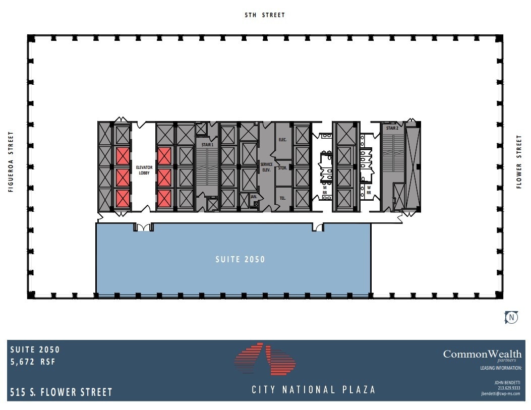 515 S Flower St, Los Angeles, CA à louer Plan d’étage– Image 1 sur 1