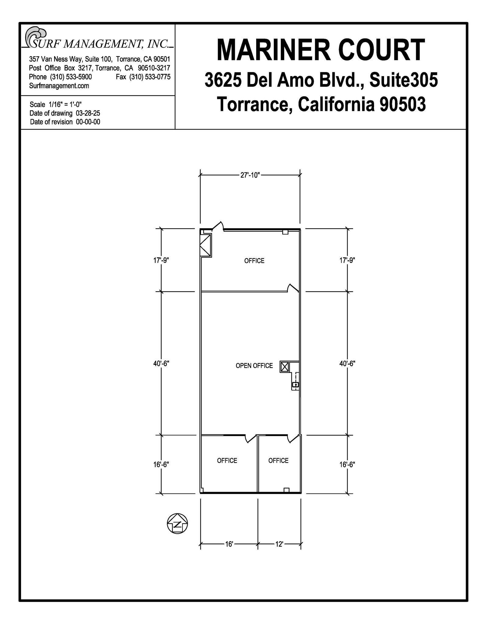 3625 Del Amo Blvd, Torrance, CA à louer Plan d’étage– Image 1 sur 2