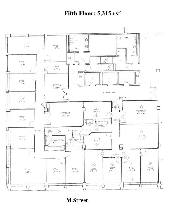 1990 M St NW, Washington, DC à louer Plan d’étage– Image 1 sur 2
