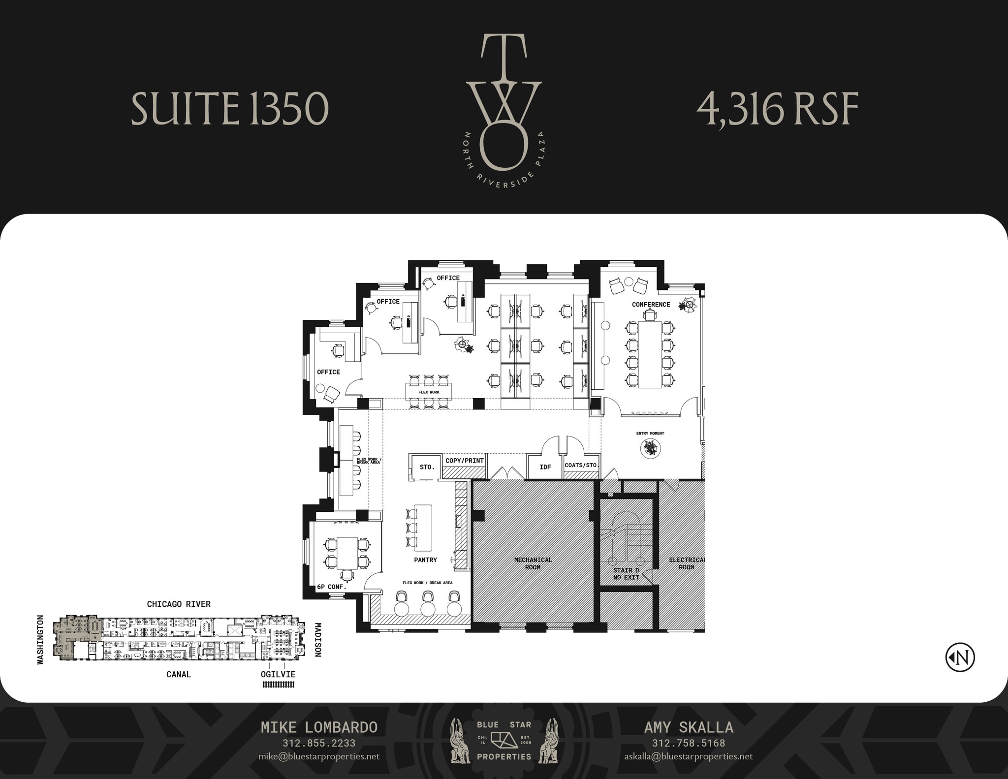 2 N Riverside Plz, Chicago, IL à louer Plan d’étage– Image 1 sur 1