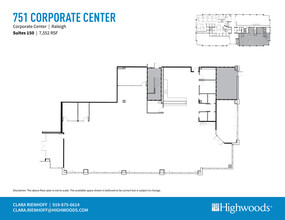 701 Corporate Center Dr, Raleigh, NC à louer Plan d’étage– Image 2 sur 2