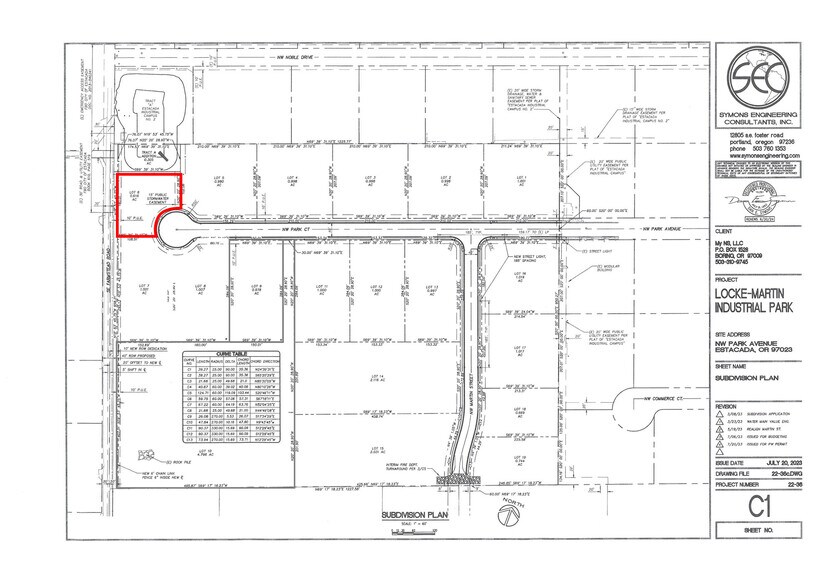 1335 NW Park Ave, Estacada, OR à vendre - Plan cadastral – Image 3 sur 3