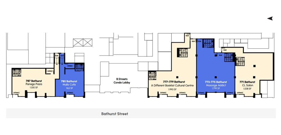 771-787 Bathurst Street portefeuille de 5 biens à vendre sur LoopNet.fr - Plan d’étage – Image 2 sur 2
