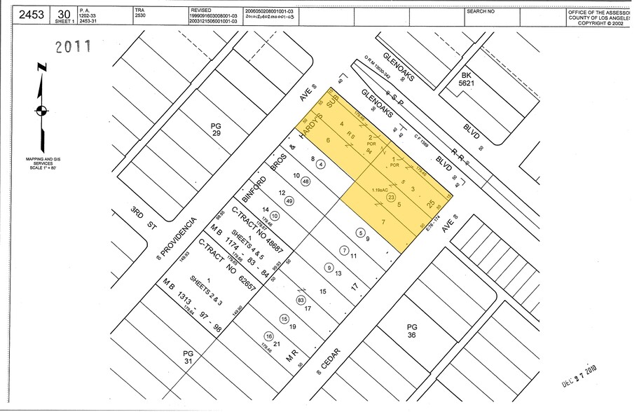 601-607 S Glenoaks Blvd, Burbank, CA à vendre - Plan cadastral – Image 2 sur 17