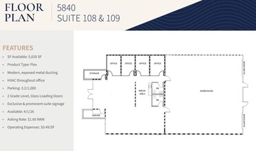 5860 El Camino Real, Carlsbad, CA à louer Plan d’étage– Image 1 sur 1