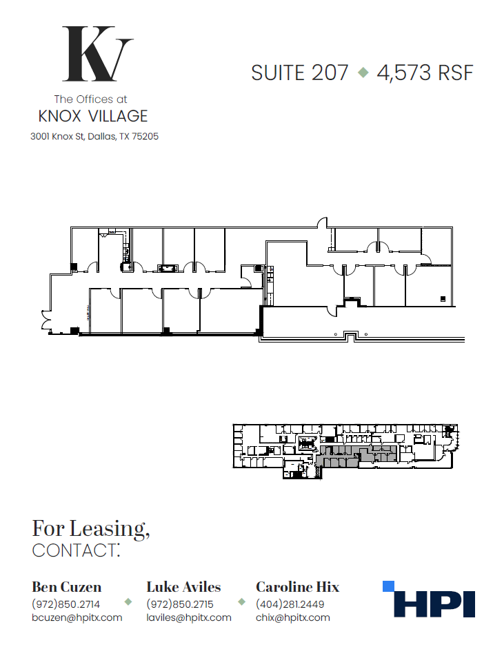3001-3003 Knox St, Dallas, TX à louer Plan d’étage– Image 1 sur 1