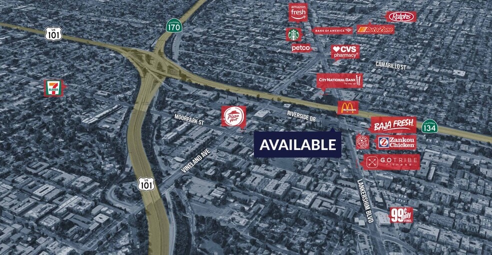 4455 Lankershim Blvd, North Hollywood, CA à louer - Aérien – Image 2 sur 2