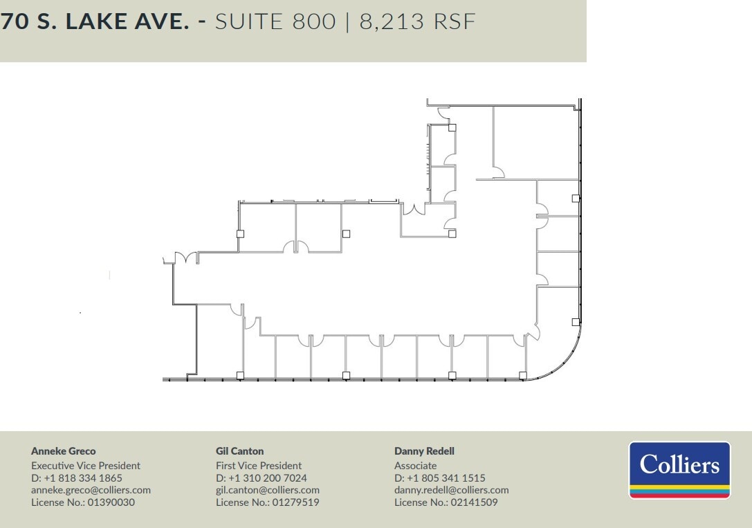70 S Lake Ave, Pasadena, CA à louer Plan d’étage– Image 1 sur 1