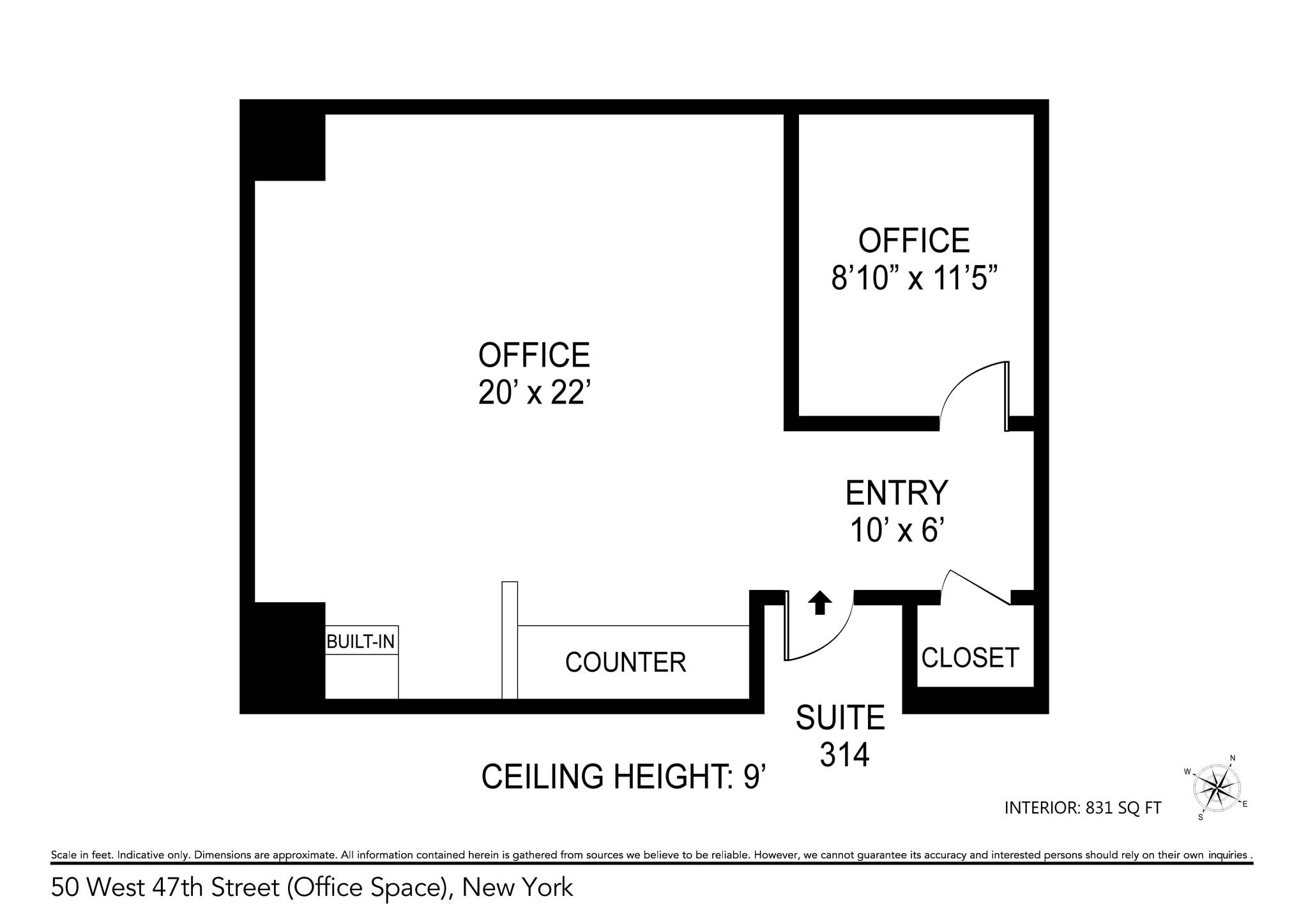 50 W 47th St, New York, NY à louer Plan d’étage– Image 1 sur 2