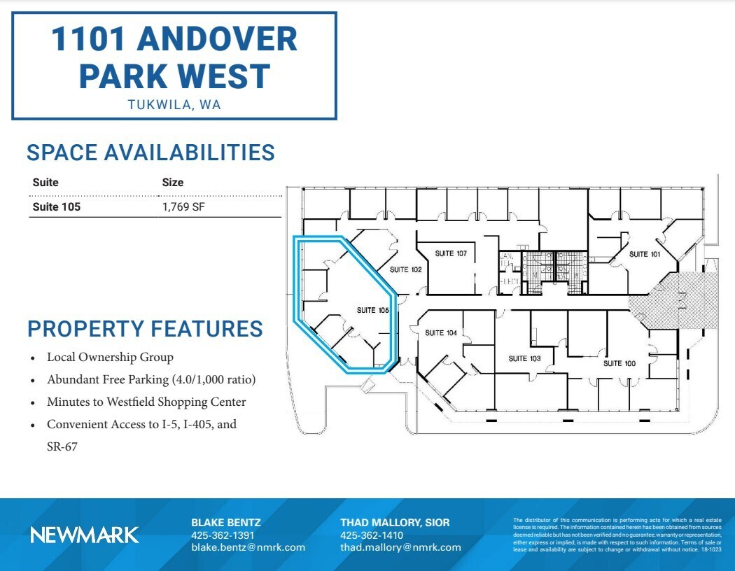 1101 Andover Park W, Tukwila, WA à louer Plan d’étage– Image 1 sur 1
