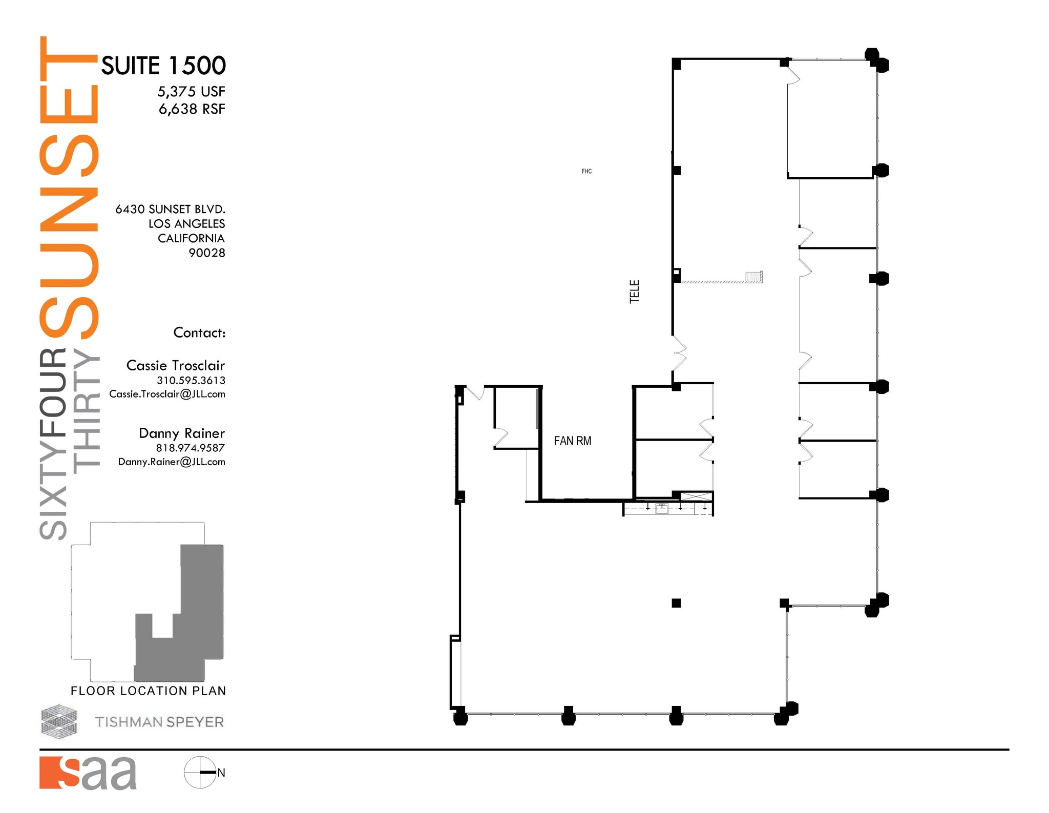 6430 W Sunset Blvd, Los Angeles, CA à louer Plan d’étage– Image 1 sur 1