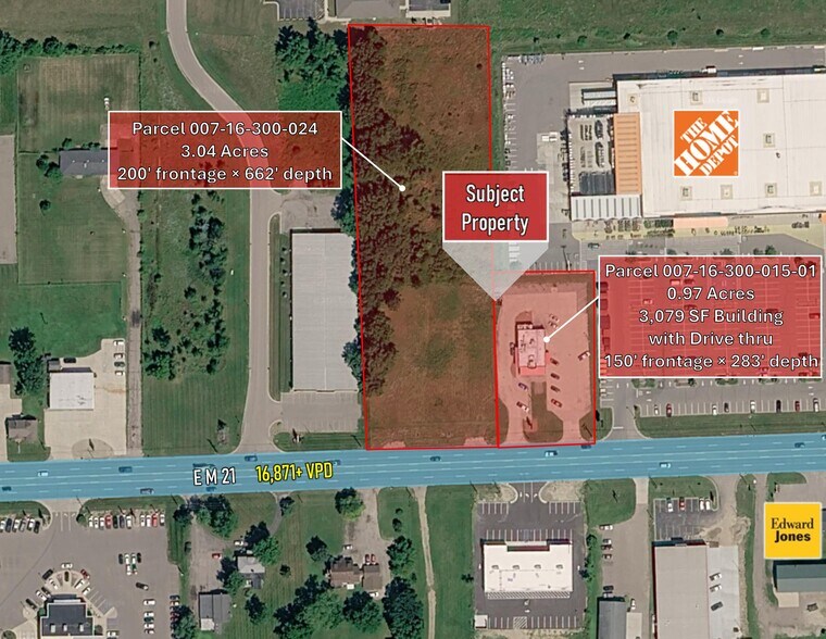 2165 Main Street, Owosso, MI à vendre - Aérien – Image 1 sur 2