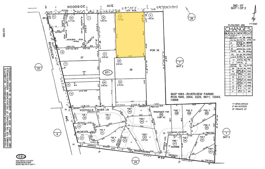 11937 Woodside Ave, Lakeside, CA à louer - Plan cadastral – Image 2 sur 4
