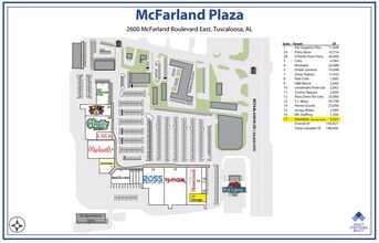 2600 McFarland Blvd E, Tuscaloosa, AL à louer Plan de site– Image 1 sur 1