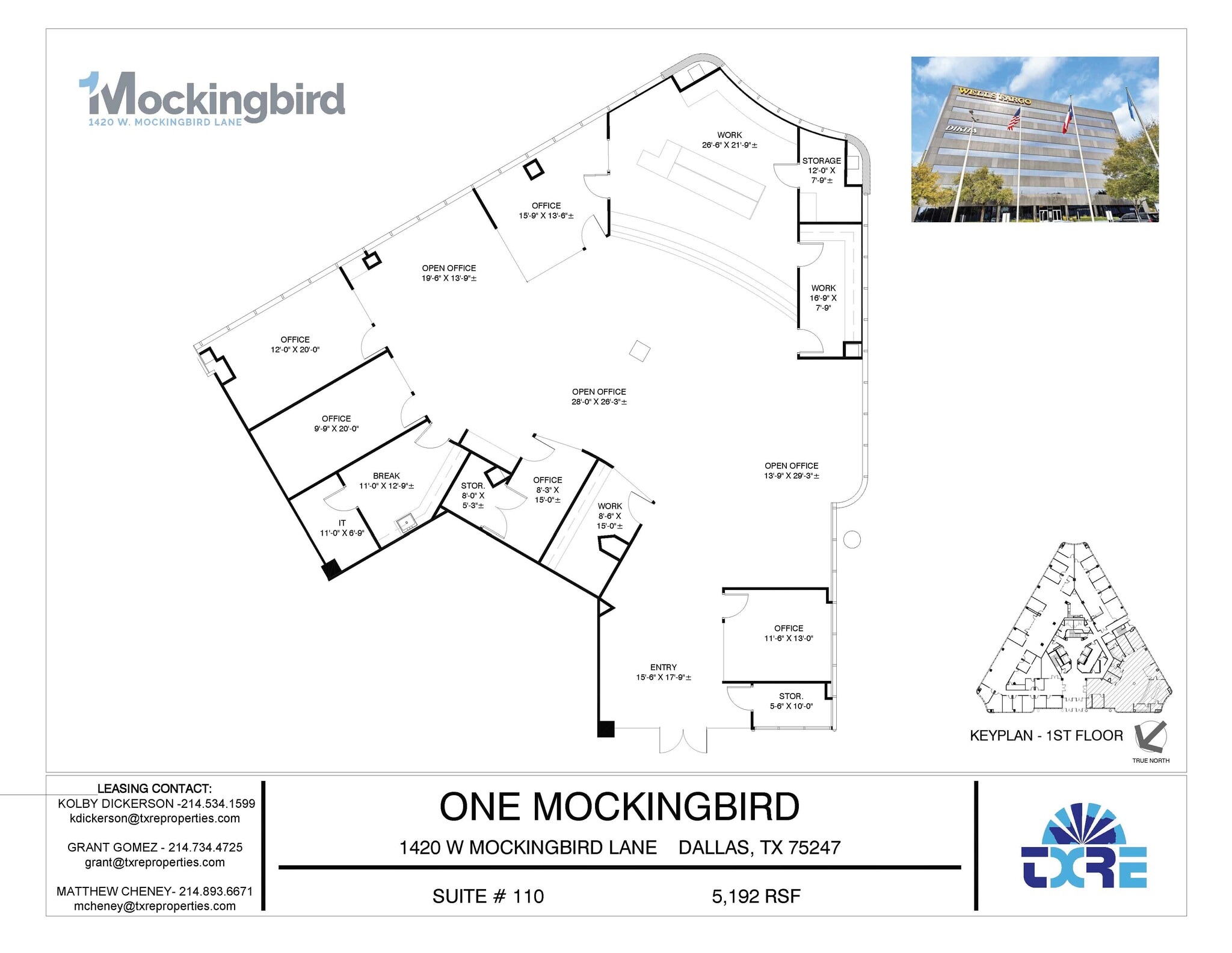 1420 W Mockingbird Ln, Dallas, TX à louer Plan d’étage– Image 1 sur 3