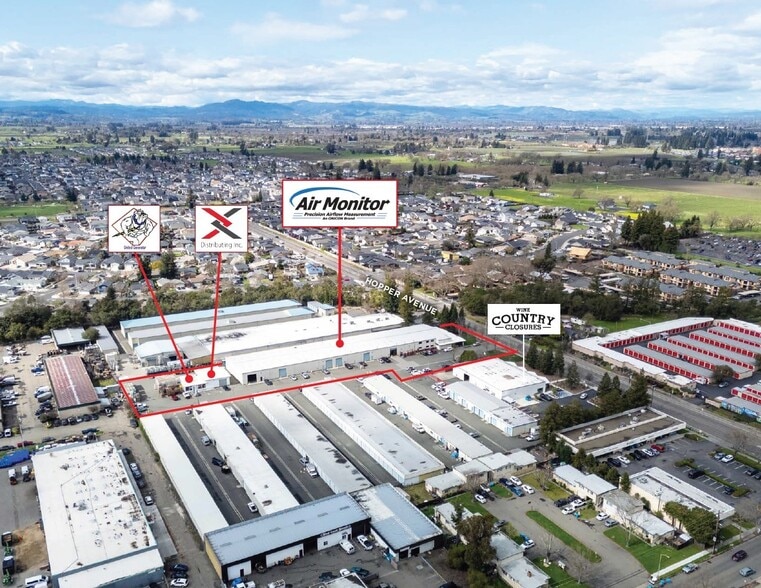1050 Hopper Ave, Santa Rosa, CA à vendre - Aérien – Image 1 sur 6
