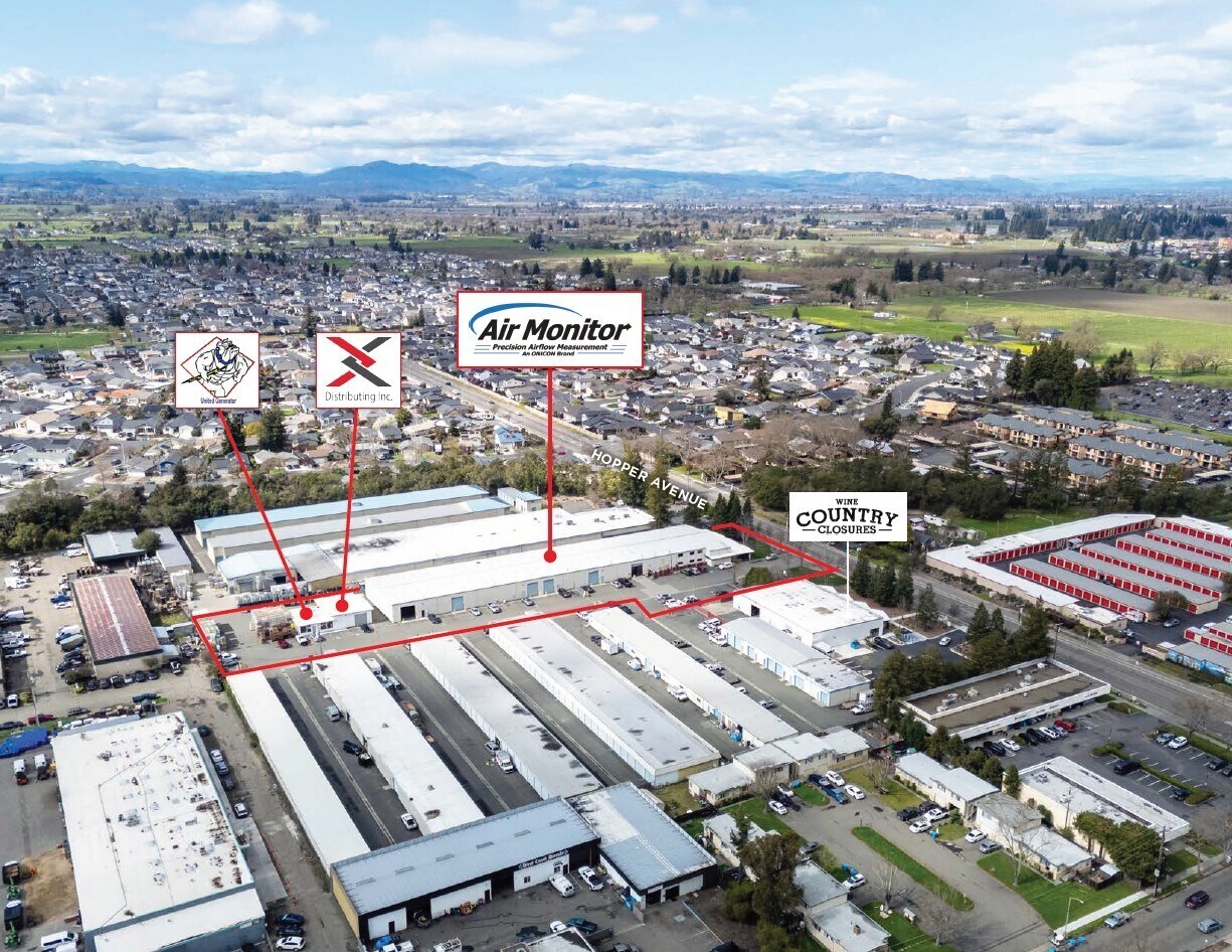 1050 Hopper Ave, Santa Rosa, CA à vendre Aérien– Image 1 sur 7