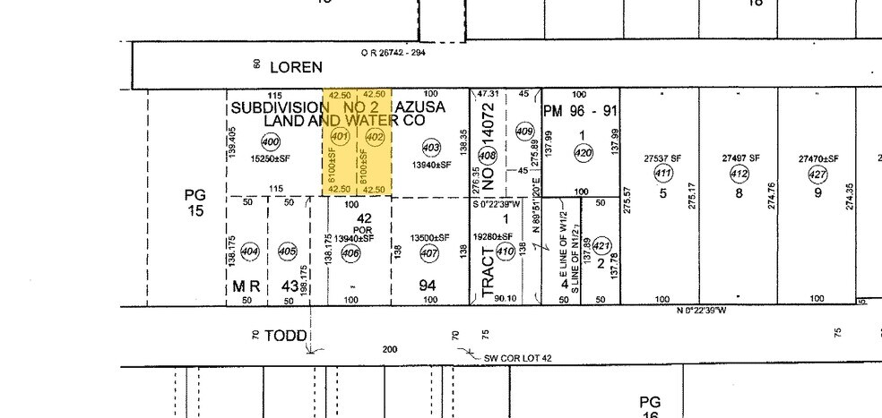 803-809 N Loren Ave, Azusa, CA à vendre - Plan cadastral – Image 2 sur 2