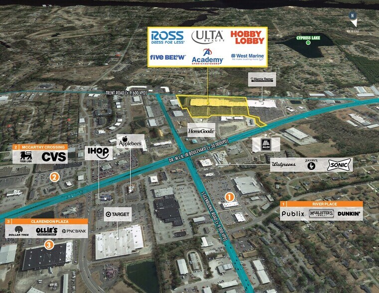 3511-3553 M L King Jr Blvd, New Bern, NC à vendre - Aérien – Image 3 sur 5