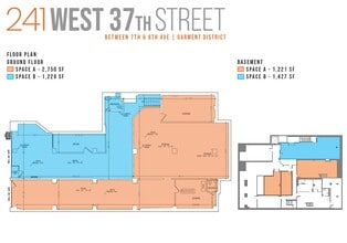 241 W 37th St, New York, NY à louer Plan d’étage– Image 2 sur 2