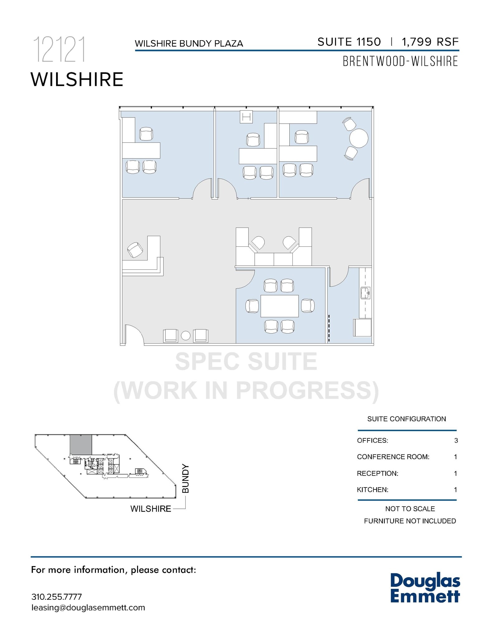 12121 Wilshire Blvd, Los Angeles, CA à louer Plan d’étage– Image 1 sur 1