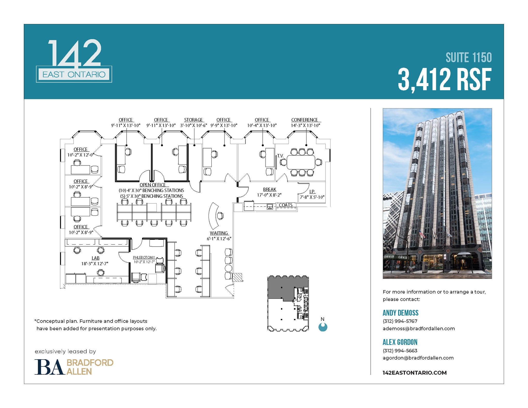 142 E Ontario St, Chicago, IL à louer Plan d’étage– Image 1 sur 6