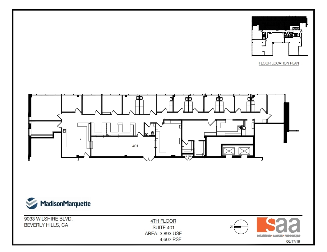 9033 Wilshire Blvd, Beverly Hills, CA à louer Plan d’étage– Image 1 sur 1