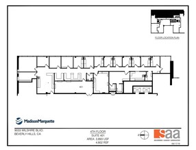 9033 Wilshire Blvd, Beverly Hills, CA à louer Plan d’étage– Image 1 sur 1