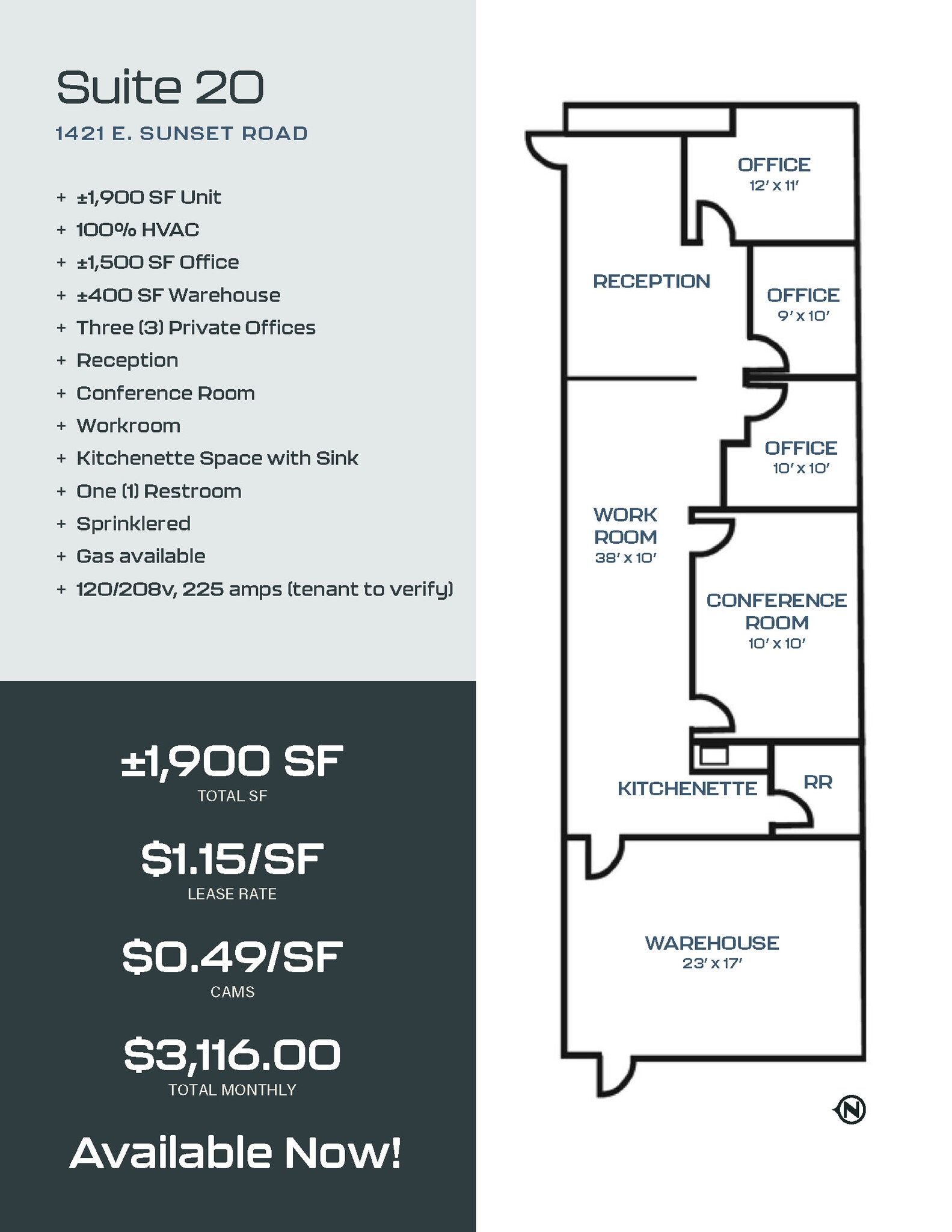 1525 E Sunset Rd, Las Vegas, NV à louer Plan d’étage– Image 1 sur 1