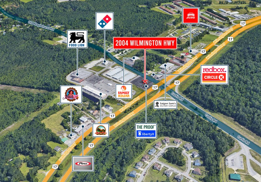 2004 Wilmington Hwy, Jacksonville, NC à vendre - Aérien – Image 2 sur 8
