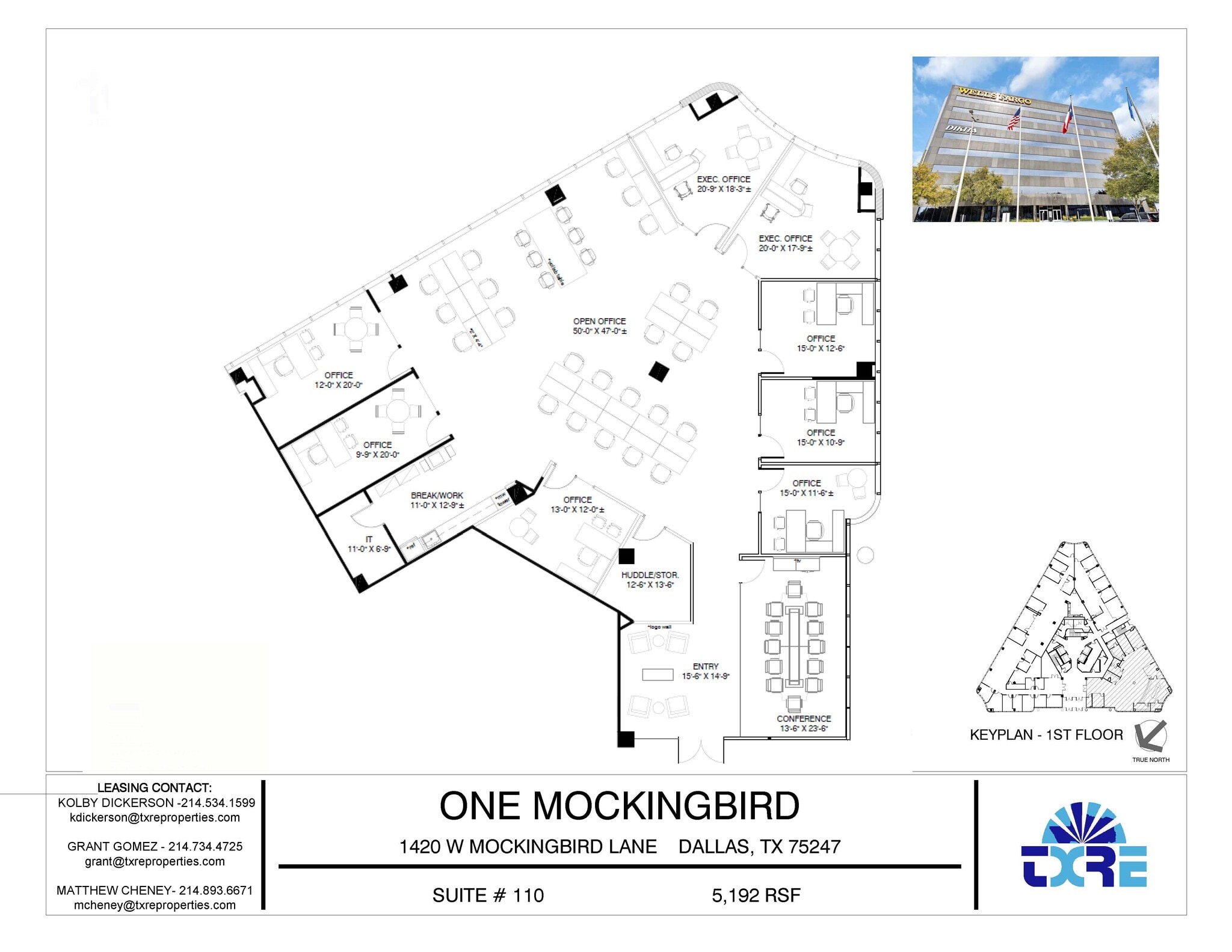 1420 W Mockingbird Ln, Dallas, TX à louer Plan d’étage– Image 1 sur 2