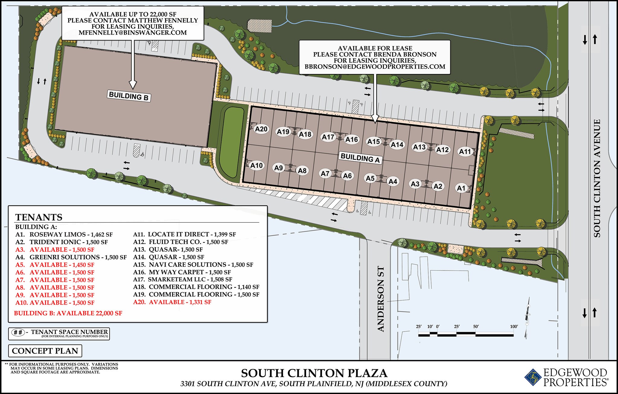 3301-3393 S Clinton Ave, South Plainfield, NJ à louer Plan de site– Image 1 sur 1