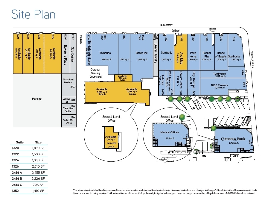 1336-1364 Park St, Alameda, CA à louer Plan d’étage– Image 1 sur 1