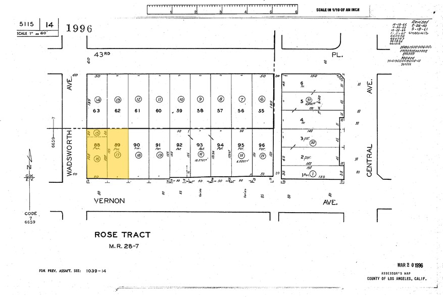 981 E Vernon Ave, Los Angeles, CA à vendre - Plan cadastral – Image 2 sur 2