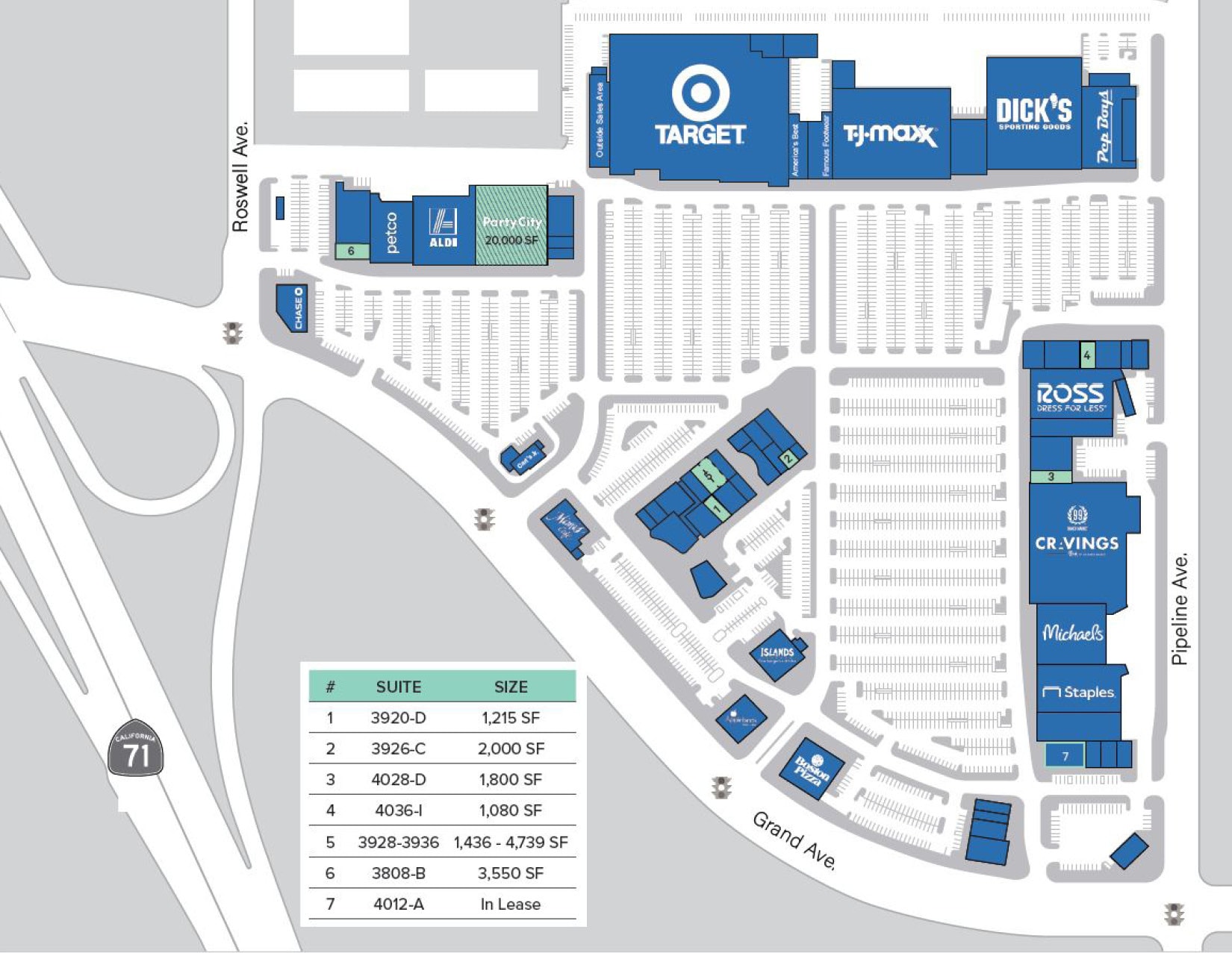 3808-3860 Grand Ave, Chino, CA à louer Plan de site– Image 1 sur 1